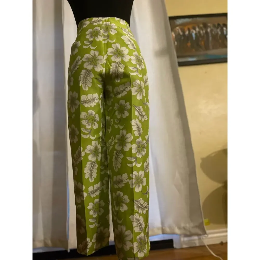 Allison Taylor Silk Floral Print Pants Size 10 - Picture 3 of 5
